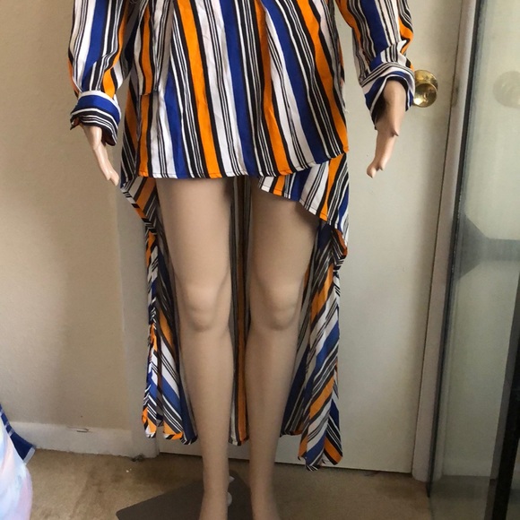 Striped Wrap Blouse 100% Polyester Brand New - Picture 2 of 8